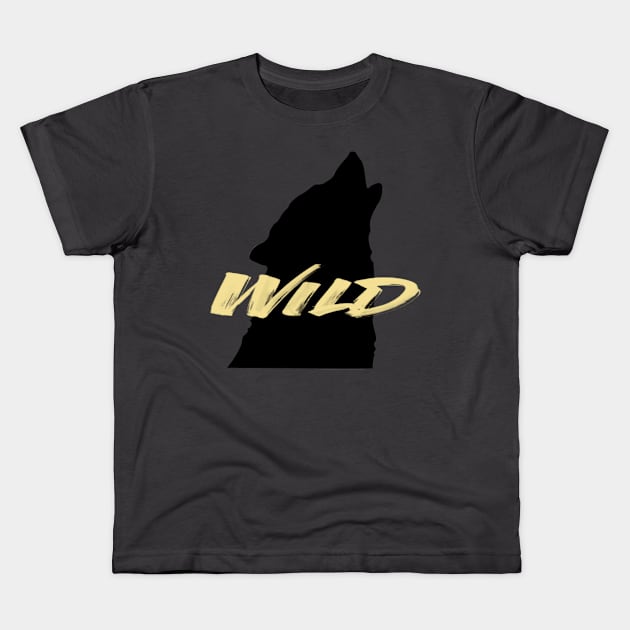 Wild Wolf Silouette Kids T-Shirt by Wild & Free Plus3